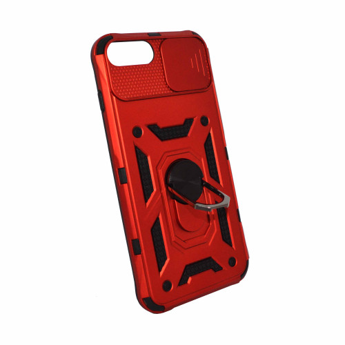 Iphone 7P-8P Red Armor Cover Military Grade Protection Built-in Kickstand Car Holder Mobile Phone Case